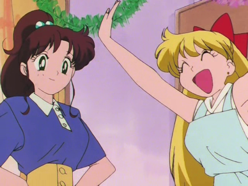 sailorcivilian:Ep 101Ami, Mako, and Minako wears their outfits again in ep 102 Rei third most worn o