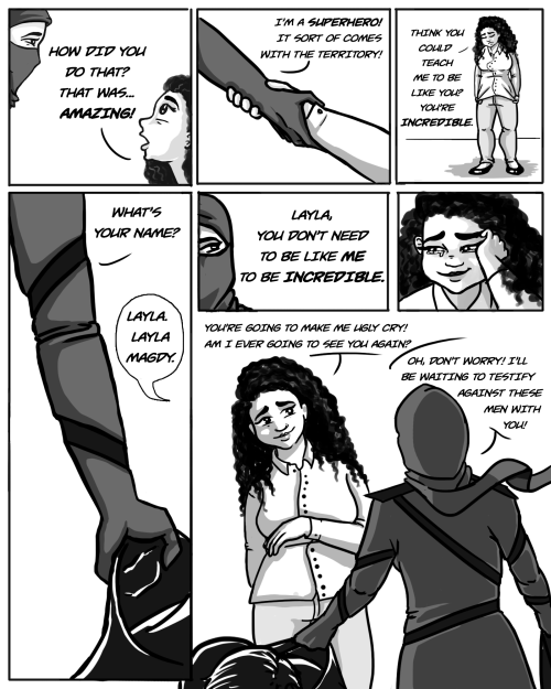 bloglikeanegyptian:another installment of my comic, featuring Qahera the hijabi superhero! this time