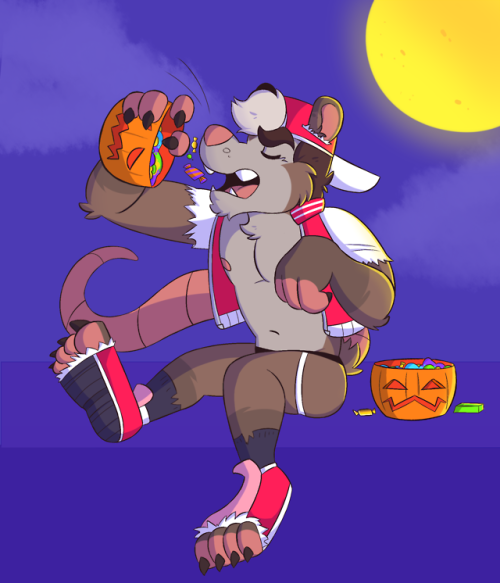 dirtypossumart:He gonna eat all of your candy!!Big weretouya is a big jerk