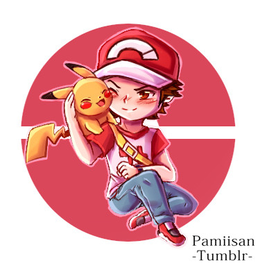 pamiisan: Not one of my best drawings but I wanted to celebrate Pokemon Day! ( Red