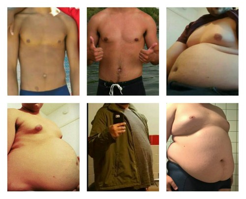 acorpulentman: boys-just-want-to-get-fat:  broaderstrokes:  from-thin-to-fat: From 170 to 340 over t