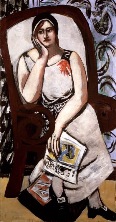Portrait of Minna Beckmann-Tube (1930). Max Beckmann (German, 1884-1950). Oil on cardboard.&nbs