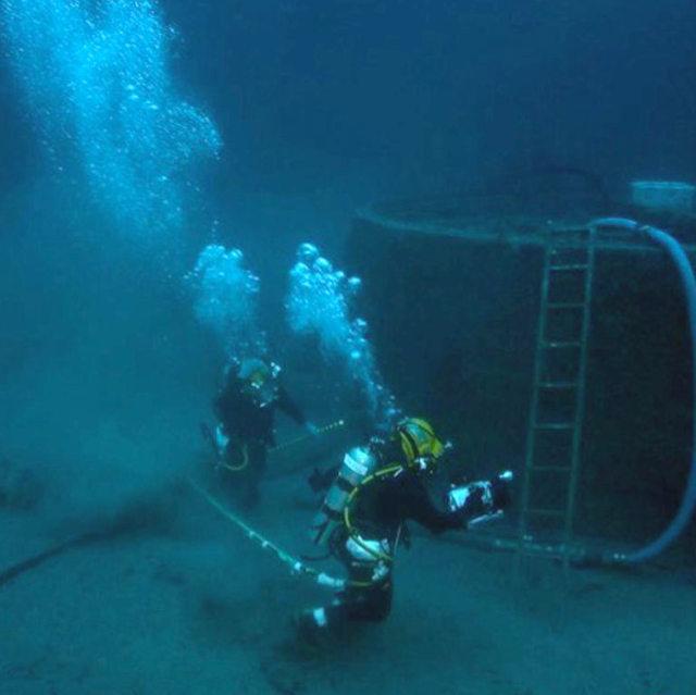 The Monitor's turret was raised on August 5, 2002. Photo credit: NOAA, Monitor Collection