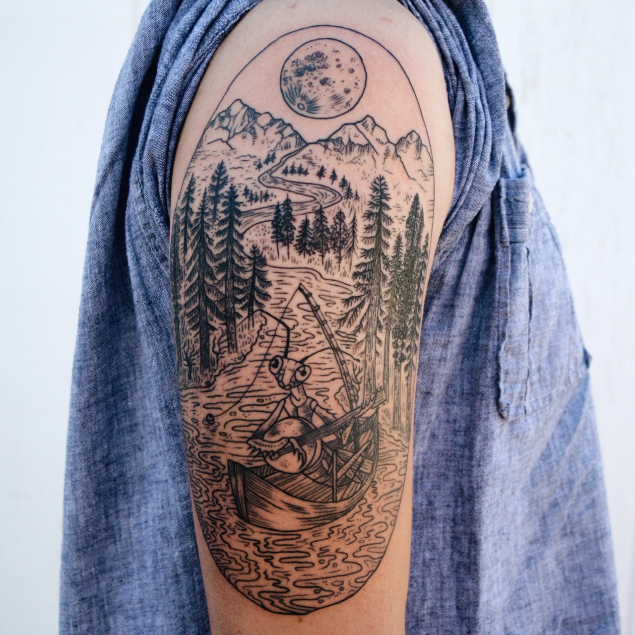 Marie Terry  London based Tattoo Artist  Realistic Tattoos Gallery  Mountain  River Tattoo