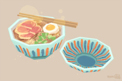 abbydraws:HAM! 3D Ghibli food time: Ham and Noodles from “Ponyo”