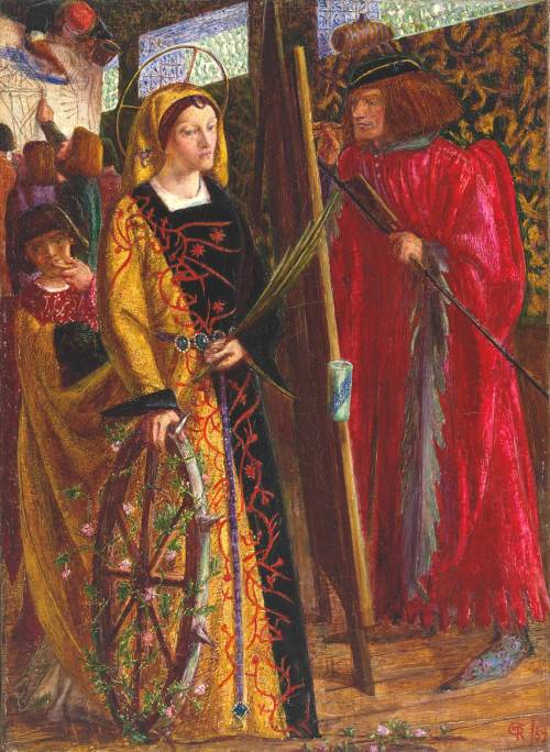 St Catherine by Dante Gabriel Rossetti, 1857.This painting shows a medieval artist in his studio pai