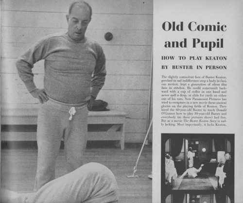 Donald O’Connor & mentor for ‘The Buster Keaton Story’ get in training in matching track suits ;