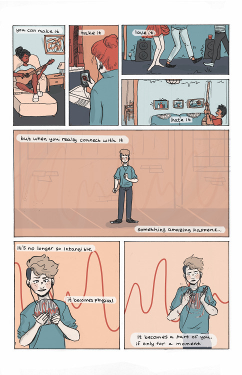 kzwrightoac:  pipedreamersend:  bruderkaitlin:  my final comic for the semester! an 8 pager with the theme of “something  that makes you hopeful or something that makes you happy”, i chose music!  @dylanbean   Music is life