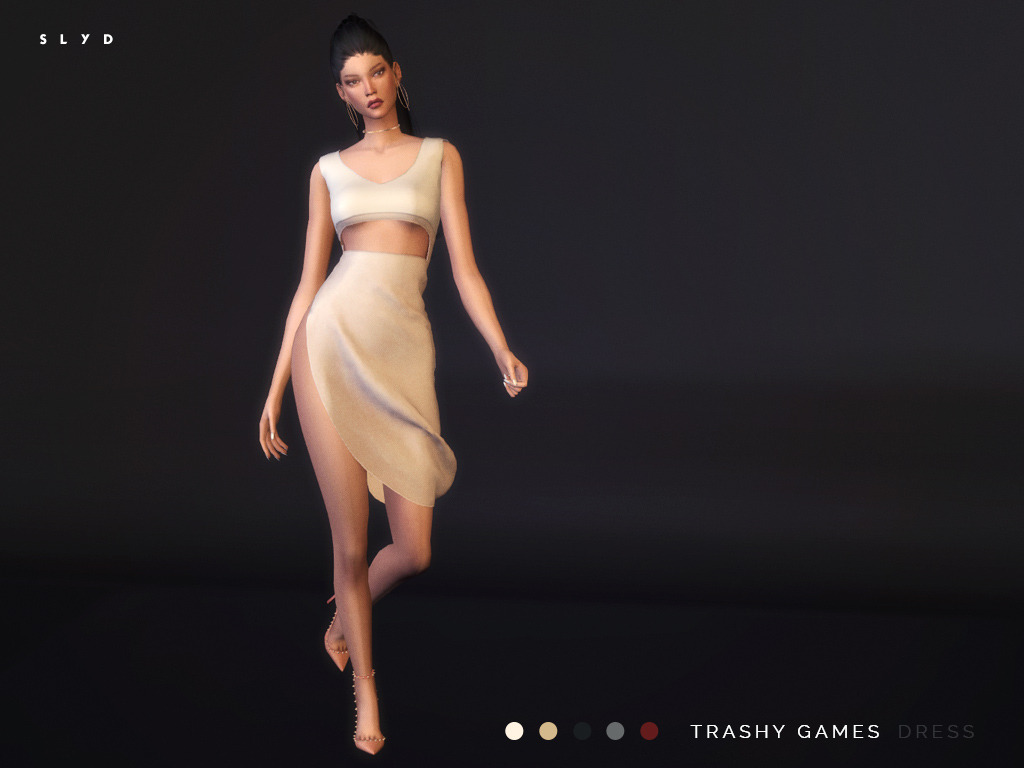 TrashyGames Dress
- 12000 POLY!
- Mesh included. Originally created by @trashygames. All credit goes to them.
- 5 swatches. I’m too lazy to make more. Included a neutral grey. Feel free to recolor.
DOWNLOAD: SFS