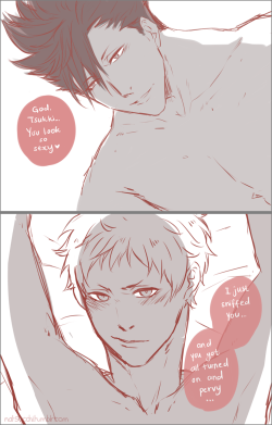 natsucchi:“Who’s the pervert now, Kei?”I just wanna draw nsfw kurotsuki for myself because I need more of them _:(´ཀ`」 ∠):_Sniffing part