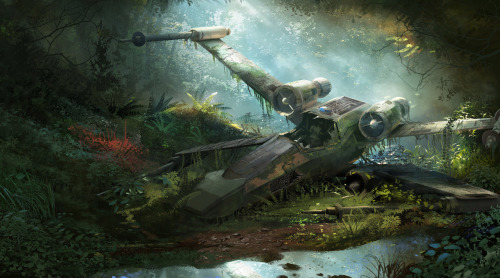 cinemagorgeous: Tributes to the ruined vehicles of Star Wars, by artist Tysen Johnson.
