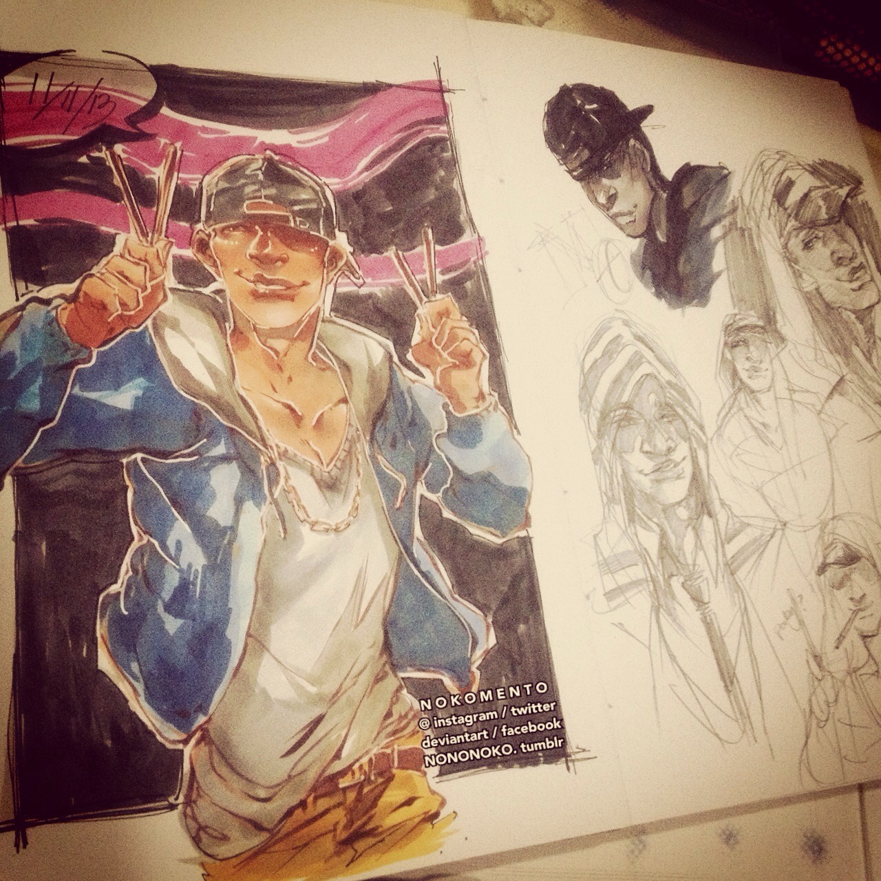 nononoko:  Top 4 pics are Bodie, Dare and Mo (I drew this on his bday and pocky day