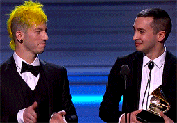 trylerjoseph:Twenty One Pilots receiving their first Grammy award for best duo/group.