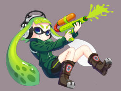 monochrome-miku:  “Splatoon！” by   みなも  *Permission was given from the artist to upload. Do not distribute.