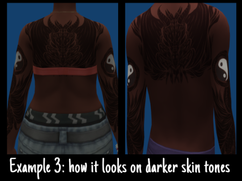 alpine-lapine: [TS4 Tattoos] 3 Dragon TattoosSome of my old dragon art from 2017-18 changed into TS4