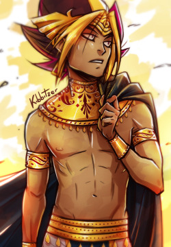 kibbi:    Pharaoh Atem by Kibbitzer     I drew this for a friend who helped me with a fucking problem. She’s crazy for YU-GI-OH sooo…here we are! &lt;3He’s a little more muscular…is that a problem? XDFacebook  Patreon Deviantart  