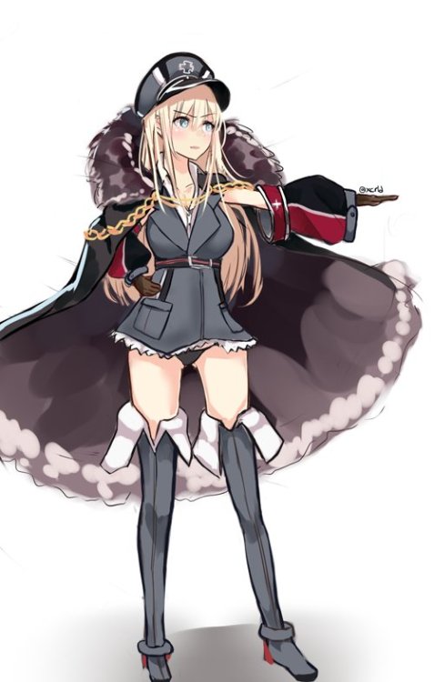 ackeyyy:  I.F.S.F(イフ)さんのツイート: “「少女前線」の「kar98k」衣装を土台で「ビスマルク」ちゃんリメークしてみました。 ドイツのキャラーは、最高です #艦これ版深夜の真剣お絵描き60分一本勝負