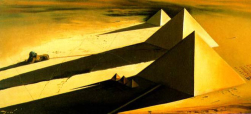 artist-dali:The Pyramids and the Sphynx of Gizeh, 1954, Salvador DaliMedium: oil,canvashttps://www.w