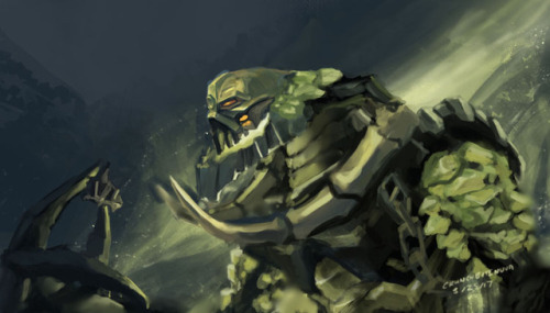 crunchbitenuva:Not-so-quick and dirty speed painting of Umarak the Destroyer holding a fragment