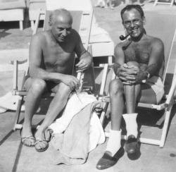 Marx-Bros-Place-Blog:  Harpo Marx And Moss Hart On The Beach. 