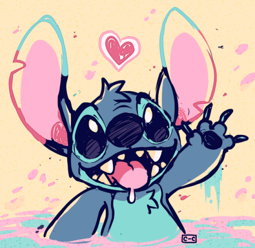 crayonchewer:  Wanted to see if I could still draw this very good mellow friend from memory, and it looks like I’ve still got it! Happy 6/26, aka Stitch Day! ✌️🌸💛