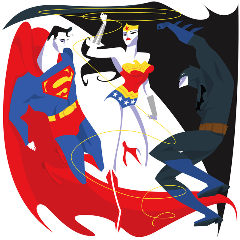 herochan:  Superman, Wonder Woman, Batman Created by Steffi Schütze  