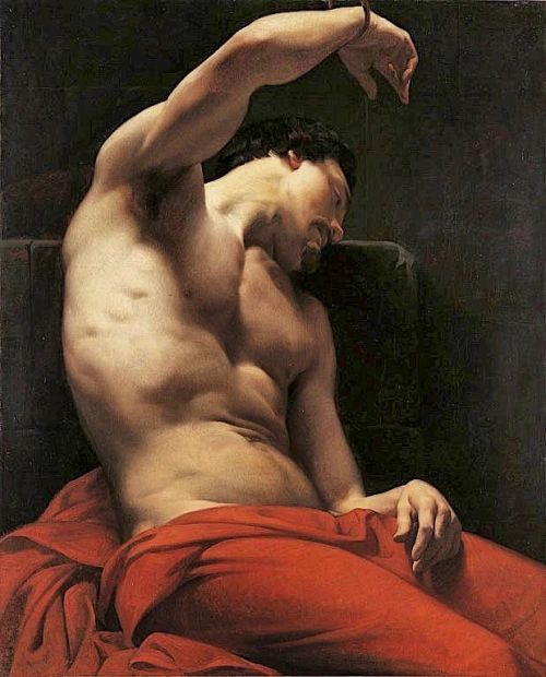 antonio-m:  “Male Torso”, c.1844 by François-Léon Benouville (1821 – 1859). French Neoclassical painter. oil on canvas