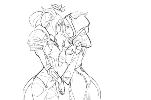 *GASP* Something that isn’t Overwatch related. My husband’s paladin and my priest from WoW. Yeah, he hasn’t played a male toon in years, so this is what happens!