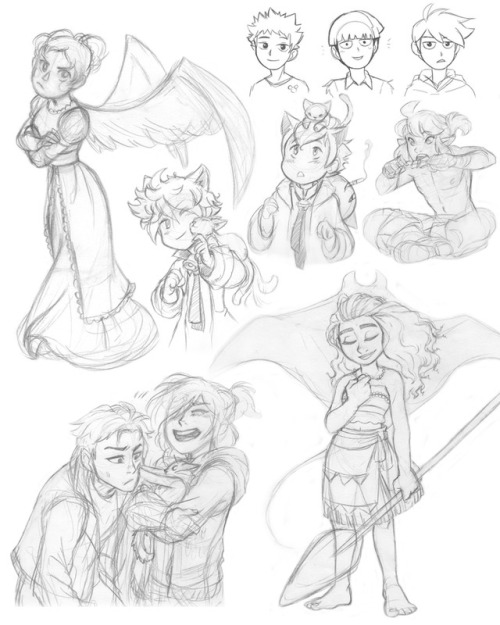 Here are some chosen sketches from a recently finished sketchbook (and some digital stuff). A mix of