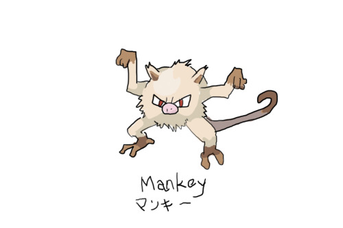 Drew Pokemon With My Left Hand, Mankey