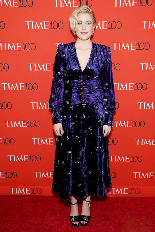weheartfandom:Greta Gerwig at the 2018 Time 100 Gala on Tuesday night (April 24) at Jazz at Lincoln 