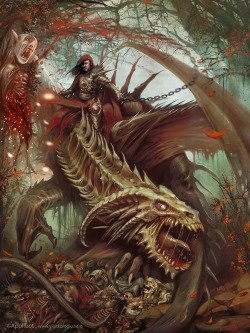 laughingmagician:  Undead dragon rider by *yigitkoroglu 