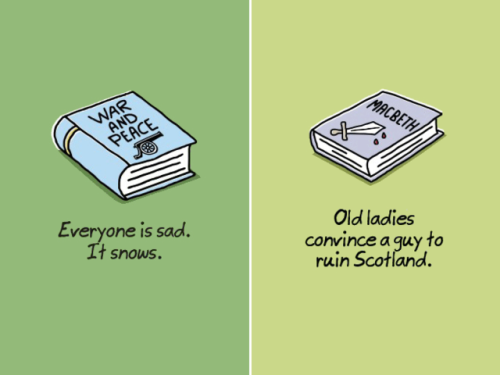 ohcanadada:got-to-rise-above:decembersoul:Ultra-Short Versions of Classic Books For Lazy Peoplecliff