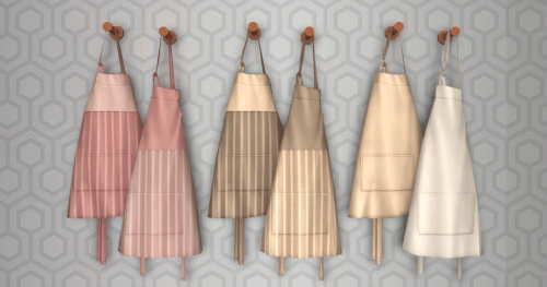 I’m not sure if this was ever converted before - these are the basegame aprons from TS4. (I th