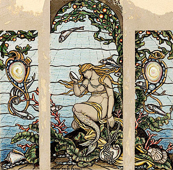 mermaidenkay:  The Mermaid Window ~ design for stained glass window for the A.H.