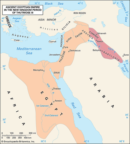 Map of Ancient EgyptAncient Egypt reached its height of power during the 1400s BC. The pharaoh Thutm