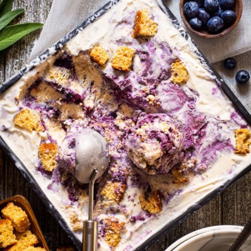 Blueberry Cornbread Ice Cream-Your source of sweet inspirations! || GET AWESOME DESSERT MERCH! || GE