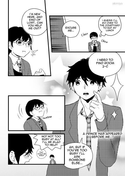 akimiya:  (reads RIGHT to LEFT) Real Life Shoujo Manga:  where things take a turn for the realistic. Chapter One: Naomi’s Great Transformation (10pg) - 2013 Hope everyone’s doing well! Belated holiday greetings from me, since my Internet has been