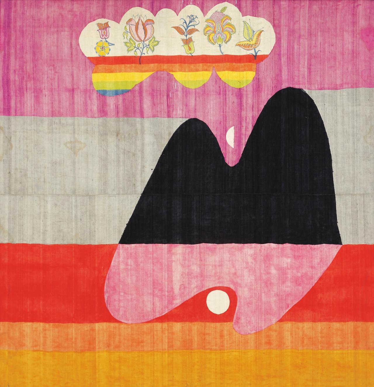 theegoist:Prabhakar Barwe (Indian, 1936–1995) - Untitled, acid color on dupioni