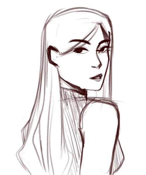 old zevran doodle from january and a recent emilia amell from my private twitter lol. coincidentall,