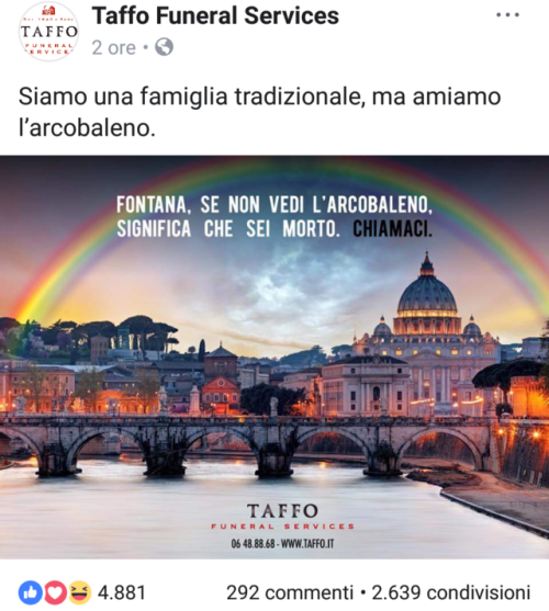 brasilian-bs: blogitalianissimo: Taffo sempre sul pezzo. From a funeral service company: “We&r