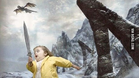 nooffencetv:  When you are low level and you spot a Drake in Skyrim  Gaming videos 