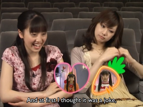 sailorfailures:Miyuu Sawai (left, Sailor Moon) talking with Keiko Kitagawa (right, Sailor Mars) abou