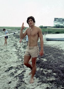 John F. Kennedy, Jr. at Hyannis Beach in