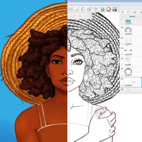 WIP#art #blackartist #afroart #naturalhair #naturalhairart #blackart #kiratheartist #workinprogress 