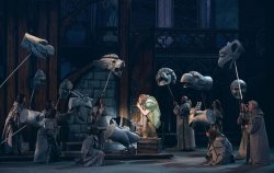 beyondthegoblincity:Julian Decker as Quasimodo and ensemble members from the Tuacahn Amphitheatre production of The Hunchback of Notre Dame. [photo credit: Daryl Getman, via Broadway World]  