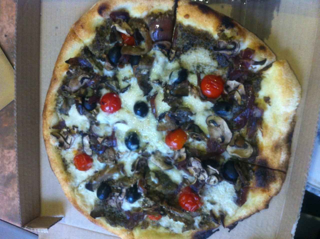 veganpizzafuckyeah:  reblogged from glitterskullnip:  Mm vegan pizza!  