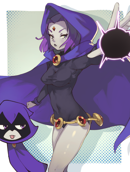 vinsmousseux:Weekend doodle of Raven from the Teen Titans. Hot take, I think Teen Titans Go is prett