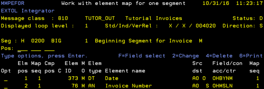 cleo extol integrator mapping substring to field work with element map for one segment