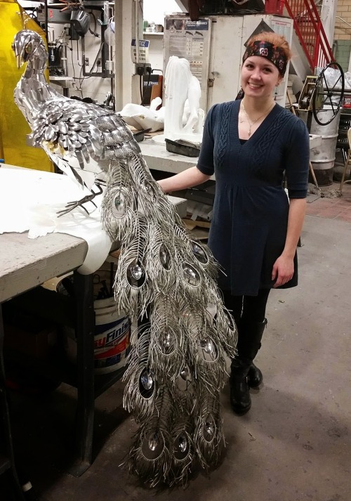 themohawkqueen:  char-ivanov:  reginasworld:  Metal Peacock by Reddit user “Liddlenomnom”  themohawkqueen ((This is how you make a metalworks sculpture))  Fuck yeah!